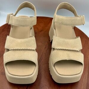 Ugg New Heights Ankle Strap Platform Sandals W 8.5 Mustard Seed Chunky 1167475